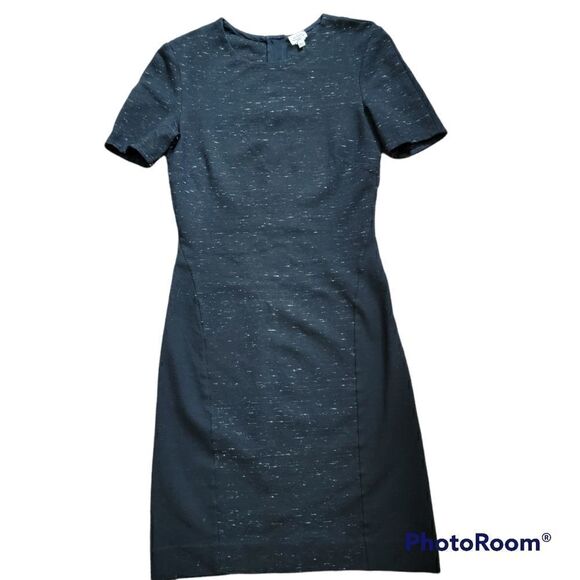 Wilfred Black Heathered Sheath Dress with Exposed Back Zipper. Size XS. - Picture 1 of 5